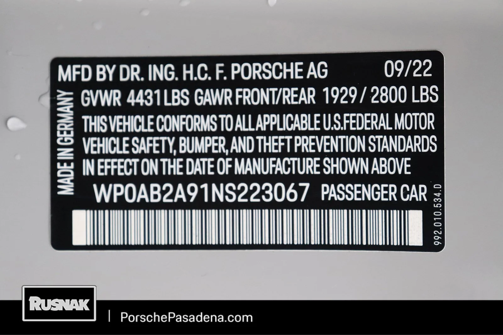 2022 Porsche 911 Carrera 4 GTS For Sale - 92319